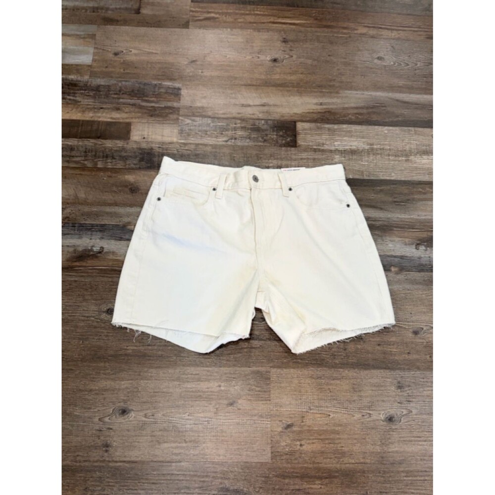 Old Navy Coastal High Rise Slouchy Straight White Denim Cut Off Shorts Size 8